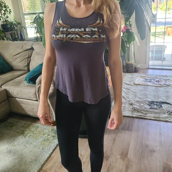 Harley-Davidson Tops Gray Bling Womens Harley Davidson Tank
